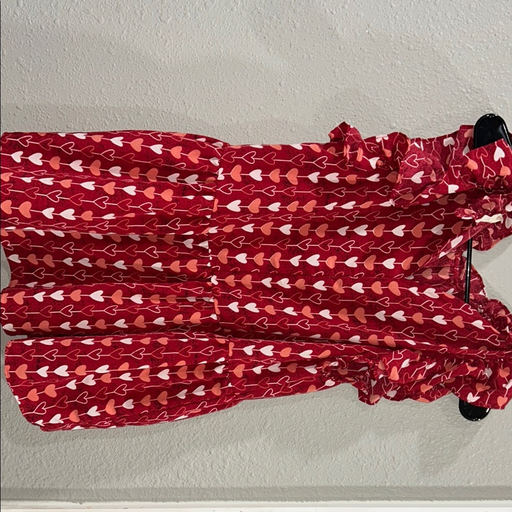 Entro Red Heart Print Dress